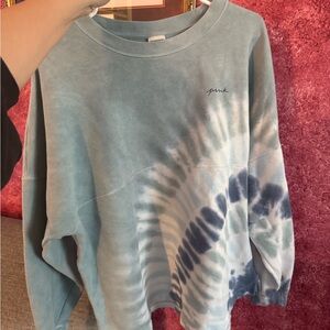 PINK Victoria's Secret Blue Tie-Dye Sweatshirt